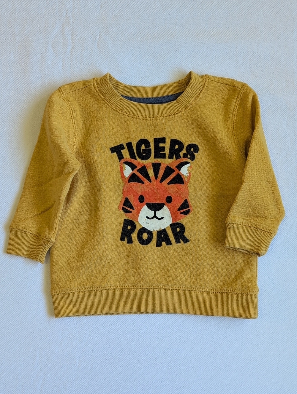 george flocked graphic tiger crewneck sweatshirt yellow 6-12 months baby boy